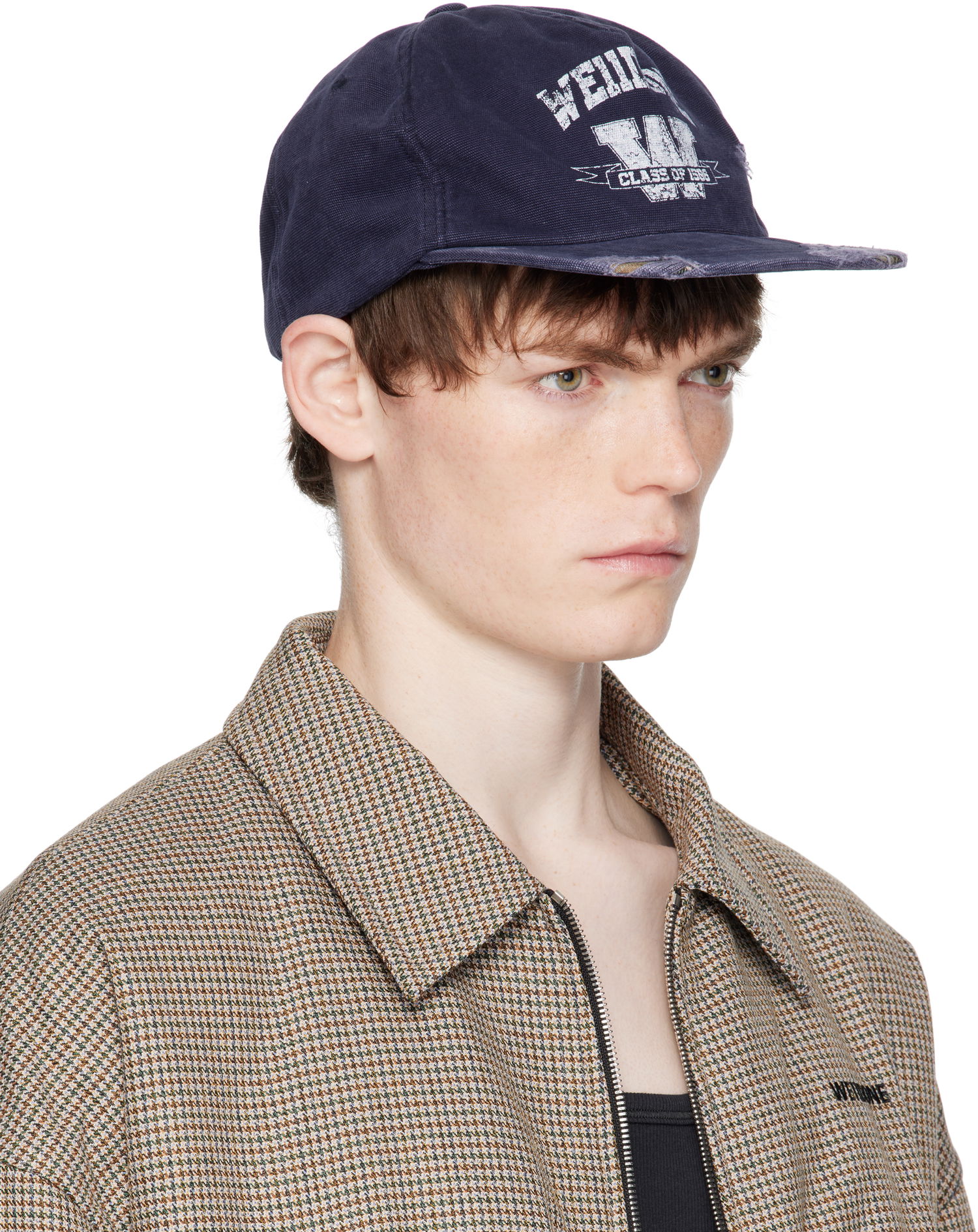 Kapa We11done We11done Distressed Collegiate Cap Mornarica | WD-AH2-25-407-U-NV, 1