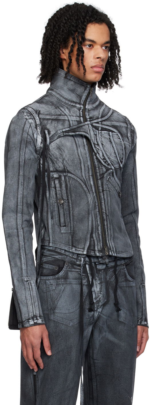 Jakna Ottolinger Ottolinger Fitted Denim Jacket Siva | 1703312, 1