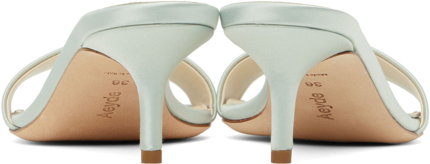 Modni dodatki Aeyde Aeyde Ilvy Satin Mules Zelena | A11-HS-GAIS55TB155-SS25-1017-013, 1