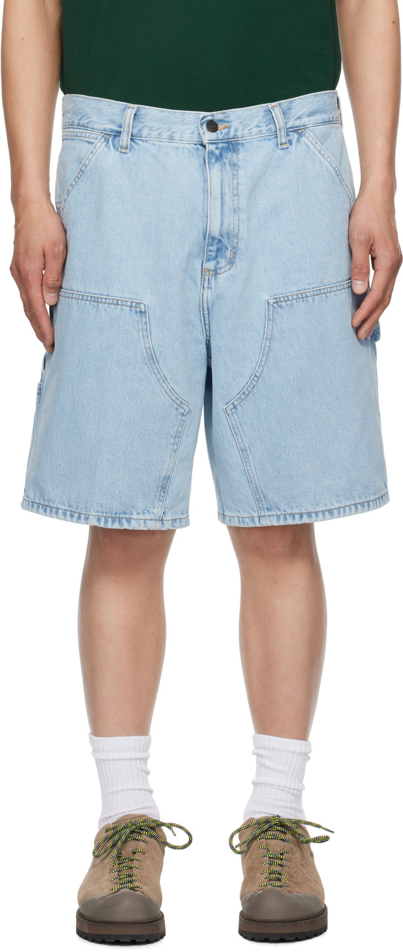 Kratke hlače Carhartt WIP Work In Progress Double Knee Denim Shorts Modra | I034867