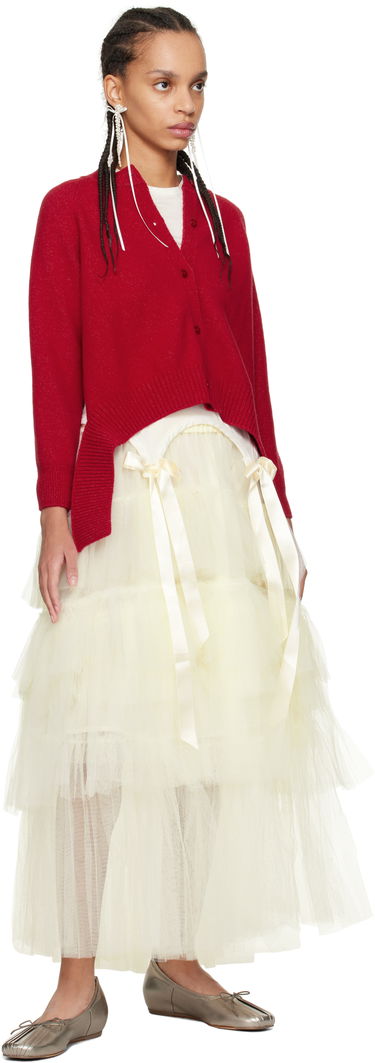 Pleteni pulover Simone Rocha Simone Rocha Open Back Cardigan Rdeča | LMK7 0660, 3