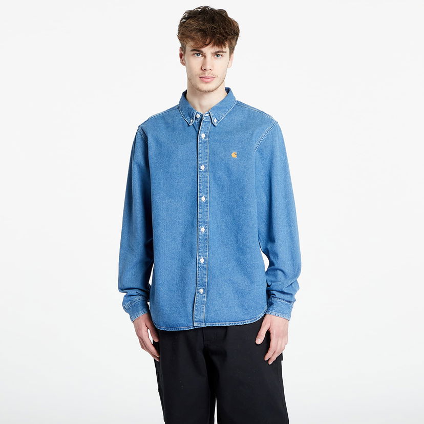 Srajce Carhartt WIP L/S Weldon Shirt Mornarica | I031928.0160