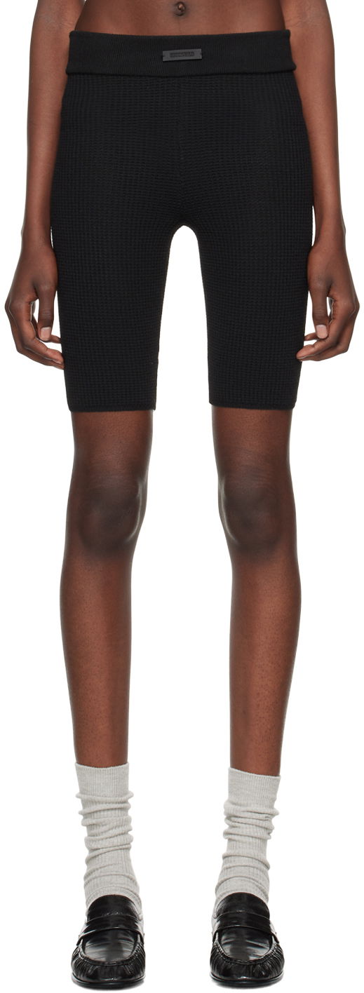 Kratke hlače Fear of God Fear of God ESSENTIALS Waffle Shorts Črna | 192BT247260FW