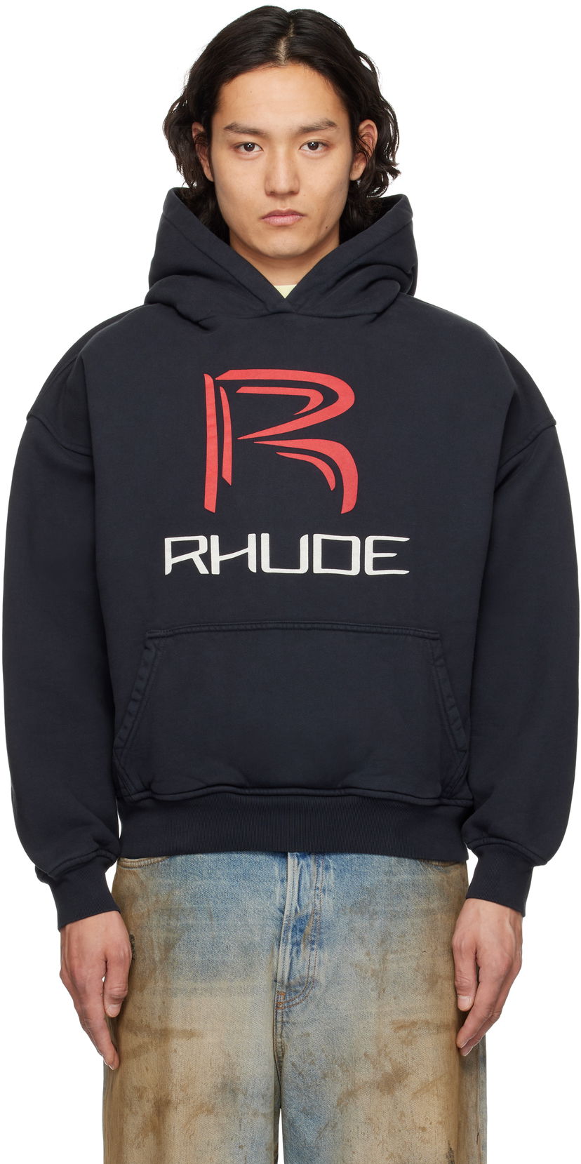 Pulover Rhude Rhude Circuit Logo Hoodie Mornarica | RHSS25HO02012