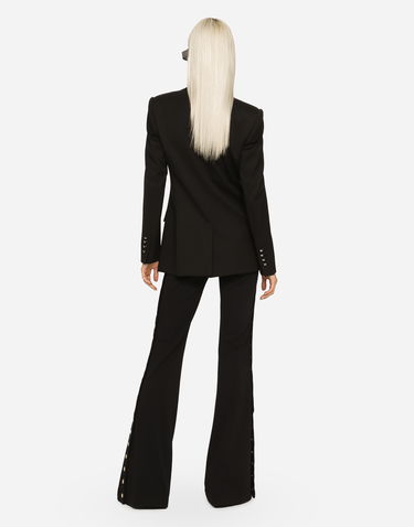 Jakna Dolce & Gabbana Dolce & Gabbana Gabardine Turlington Jacket with Top-Stitching Črna | F29Z8TGDCL0N0000, 2