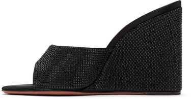 Modni dodatki Amina Muaddi Amina Muaddi Lupita Crystal Wedge Heeled Sandals Črna | LUPITA CRYSTAL WEDGE WEDGE SATIN, 2