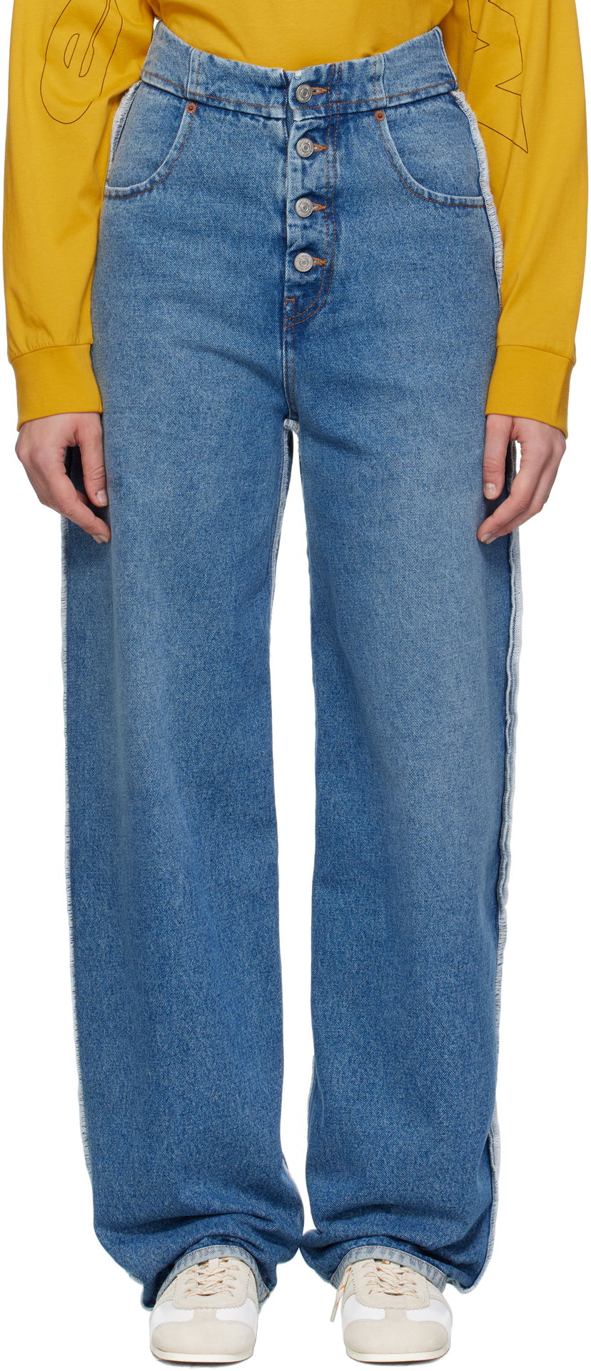 Kavbojke Maison Margiela MM6 Maison Margiela Raw Edge Jeans Modra | S52LA0263 M30018