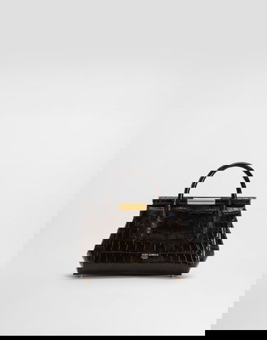 Torbica Dolce & Gabbana Dolce & Gabbana Marlene Day Mini Polished Alligator Handbag Rjava | BB7744A2R0880077, 3