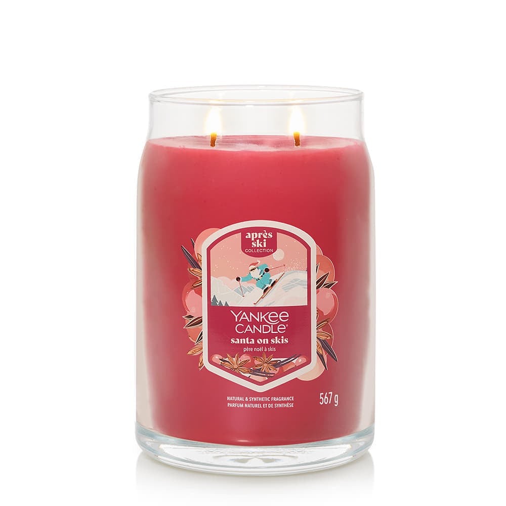 Sveče Yankee Candle Signature Large Jar 2 Wicks Santa On Skis Après Ski Collection Rdeča | 43493, 0