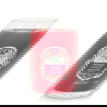 Sveče Yankee Candle Signature Large Jar 2 Wicks Santa On Skis Après Ski Collection Rdeča | 43493, 0