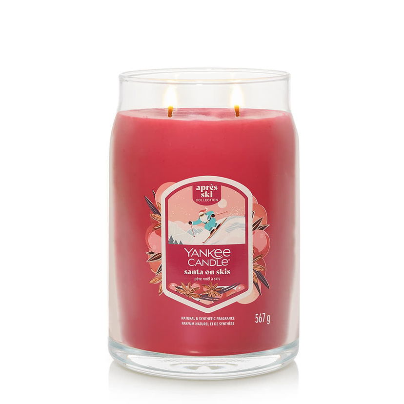 Sveče Yankee Candle Signature Large Jar 2 Wicks Santa On Skis Après Ski Collection Rdeča | 43493