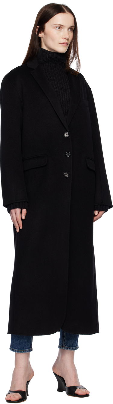 Plašči Anine Bing Long Wool-Blend Overcoat Črna | A-01-4163-000, 3