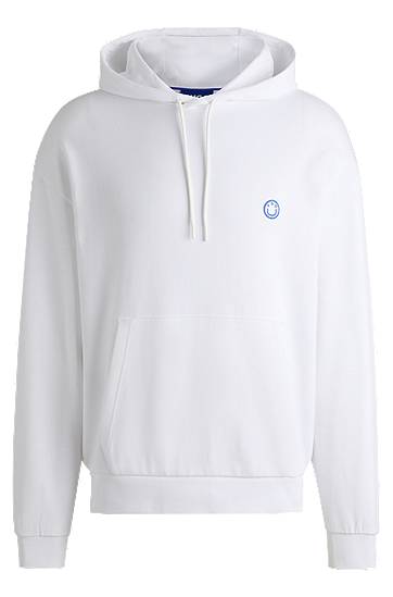 Pulover BOSS Happy HUGO Cotton-Terry Hoodie Bela | 50522381