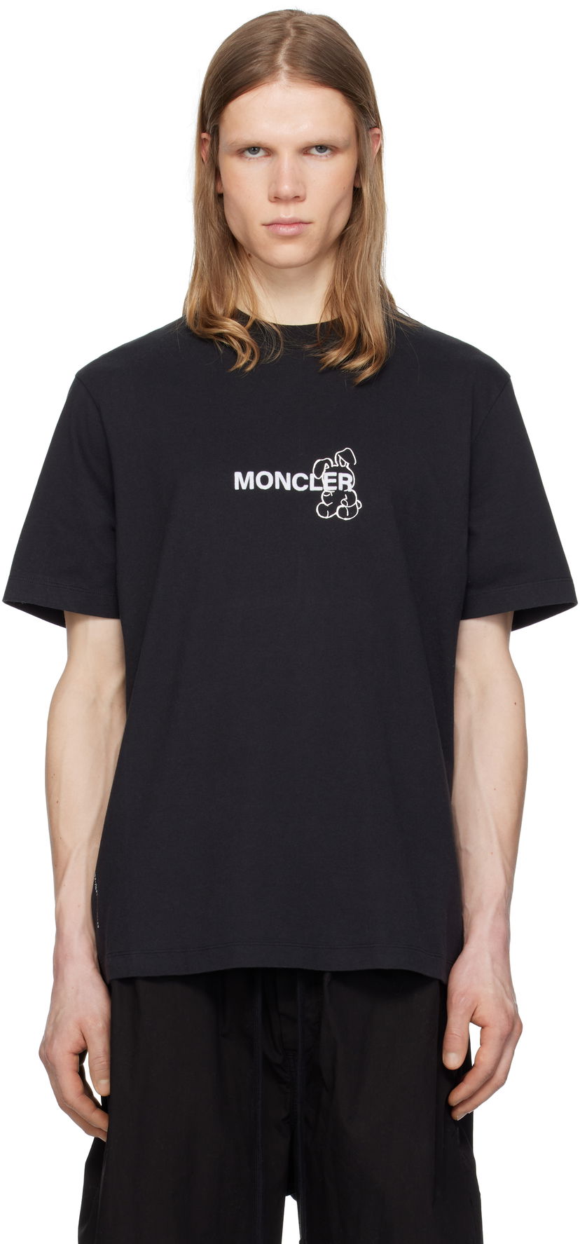 Majica Moncler Moncler Genius x FRGMT Hiroshi Fujiwara Cartoon Logo T-Shirt Črna | K109U8C00004M3265