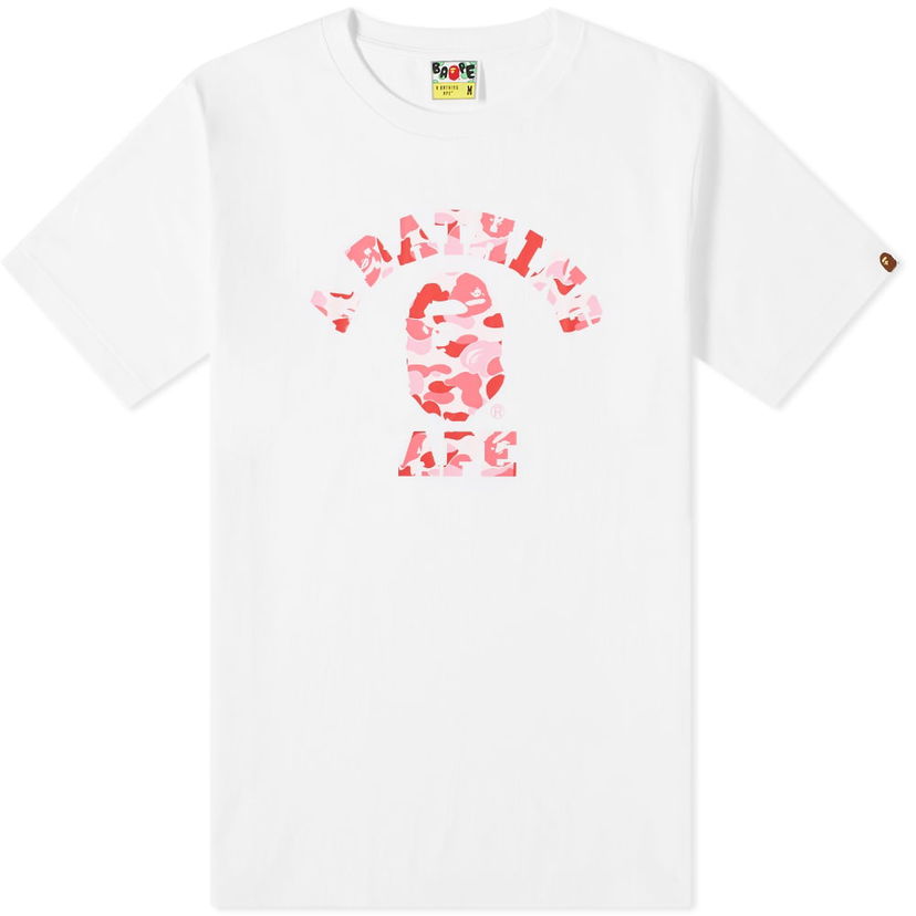 Majica BAPE ABC Camo College T-Shirt Bela | 001TEH301006X-WHPK