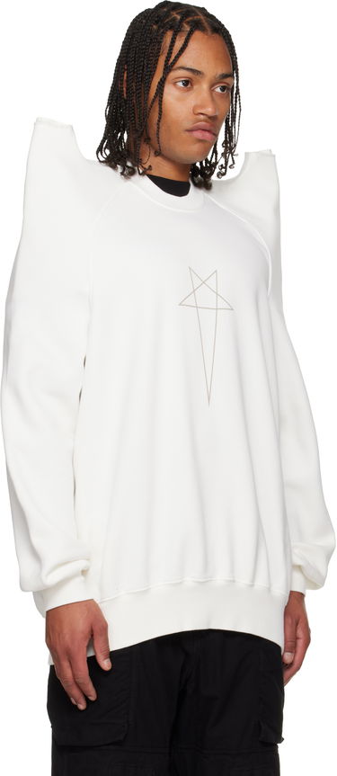 Pulover Rick Owens Concordians Tecsweat Padded Shoulder Sweatshirt Bela | DU02E7272 FEP3, 1