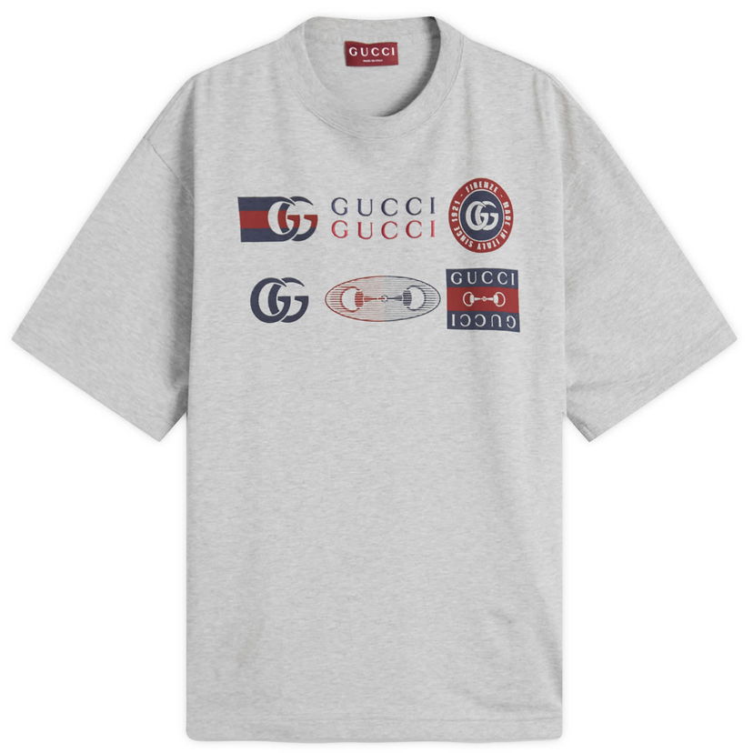 Majica Gucci Motocross Logo T-Shirt, Size Large Siva | 798115-XJHC8-1056