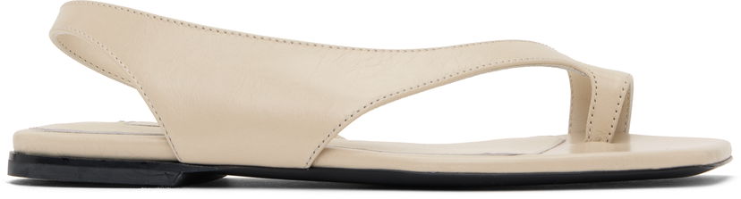Nega čevljev TOTEME TOTEME Naplack Leather Thong Sandals Bež | 252-WAS0202-LE0020