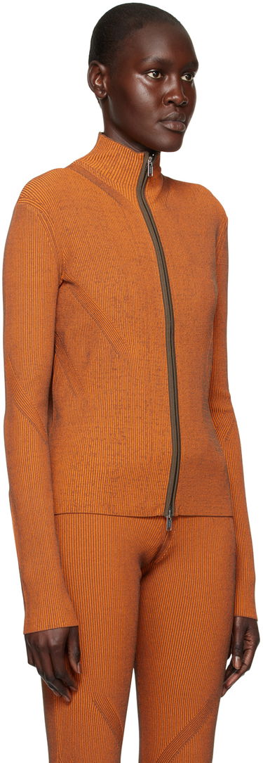 Pleteni pulover Dion Lee Angled Rib Zip-Up Sweater Mornarica | C7153R23, 4
