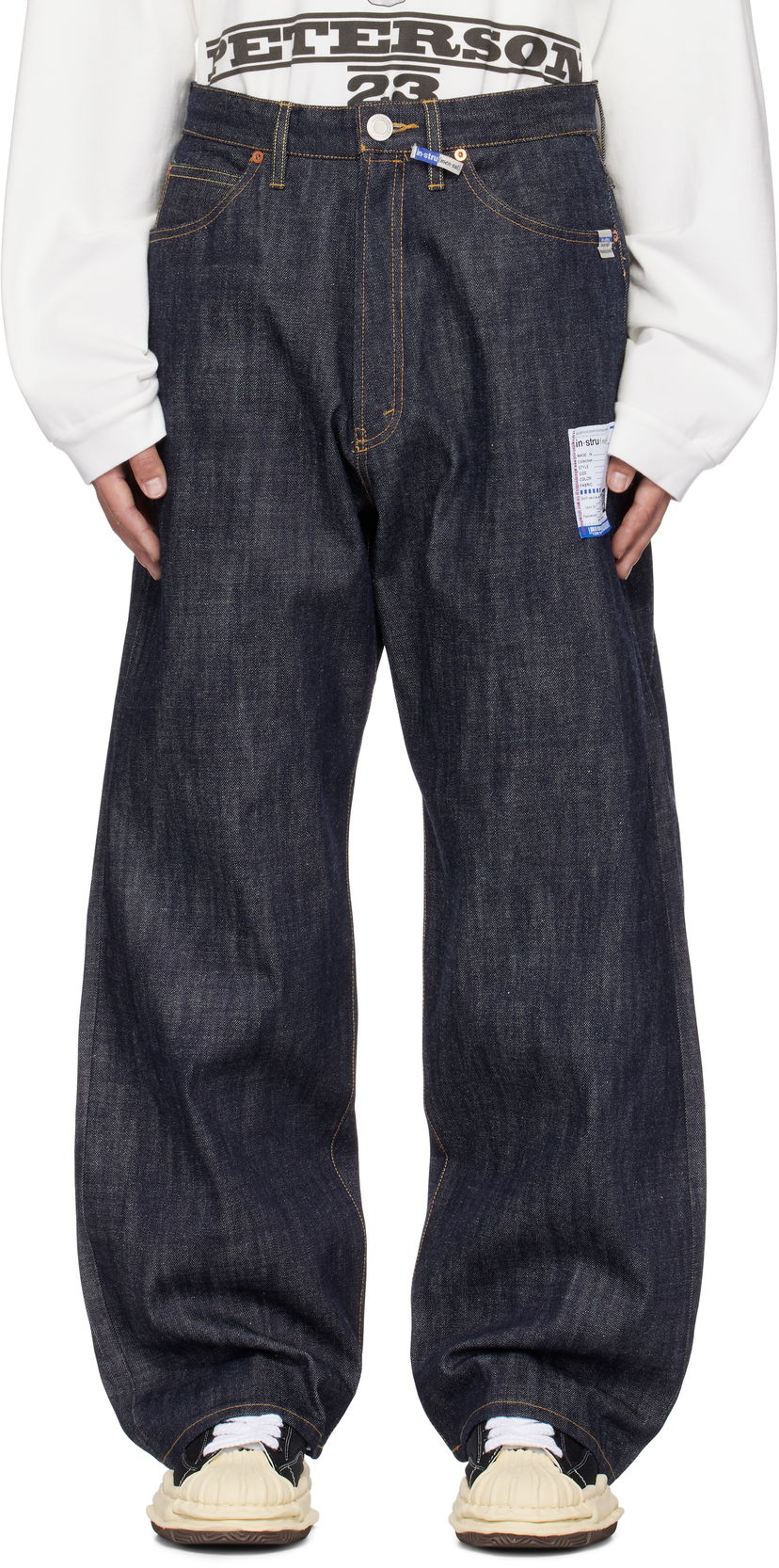 Hlače Maison MIHARA YASUHIRO Maison MIHARA YASUHIRO Selvage Denim Baggy Pants Modra | I13PT023