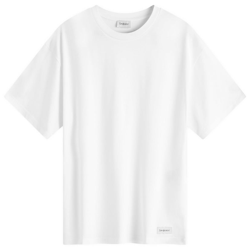 Majica Saint Laurent Vintage Patch Logo T-Shirt Bela | 798933-Y37RY-9000