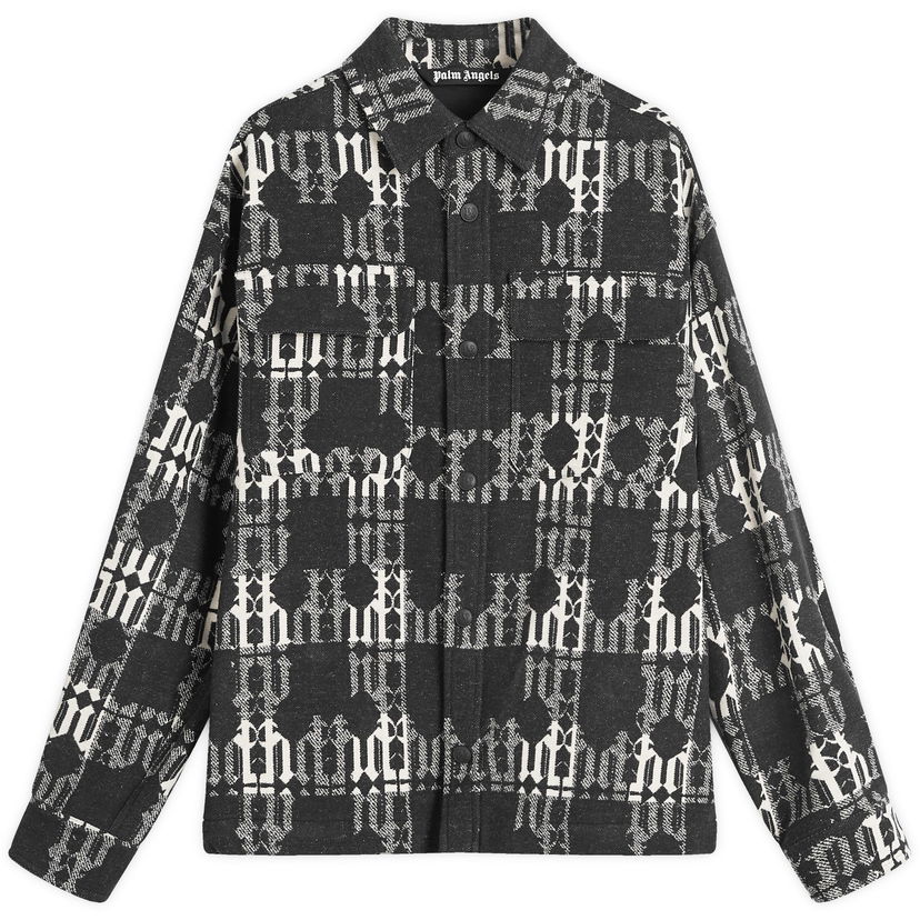 Srajce Palm Angels Monogram Overshirt Črna | PMES024F24FAB0021001
