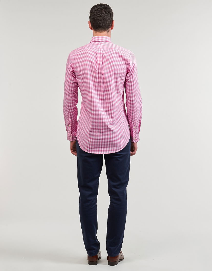 Srajce Polo by Ralph Lauren Long sleeved Shirt Polo Ralph Lauren CHEMISE AJUSTEE SLIM FIT EN POPELINE RAYE Roza | 710929345003