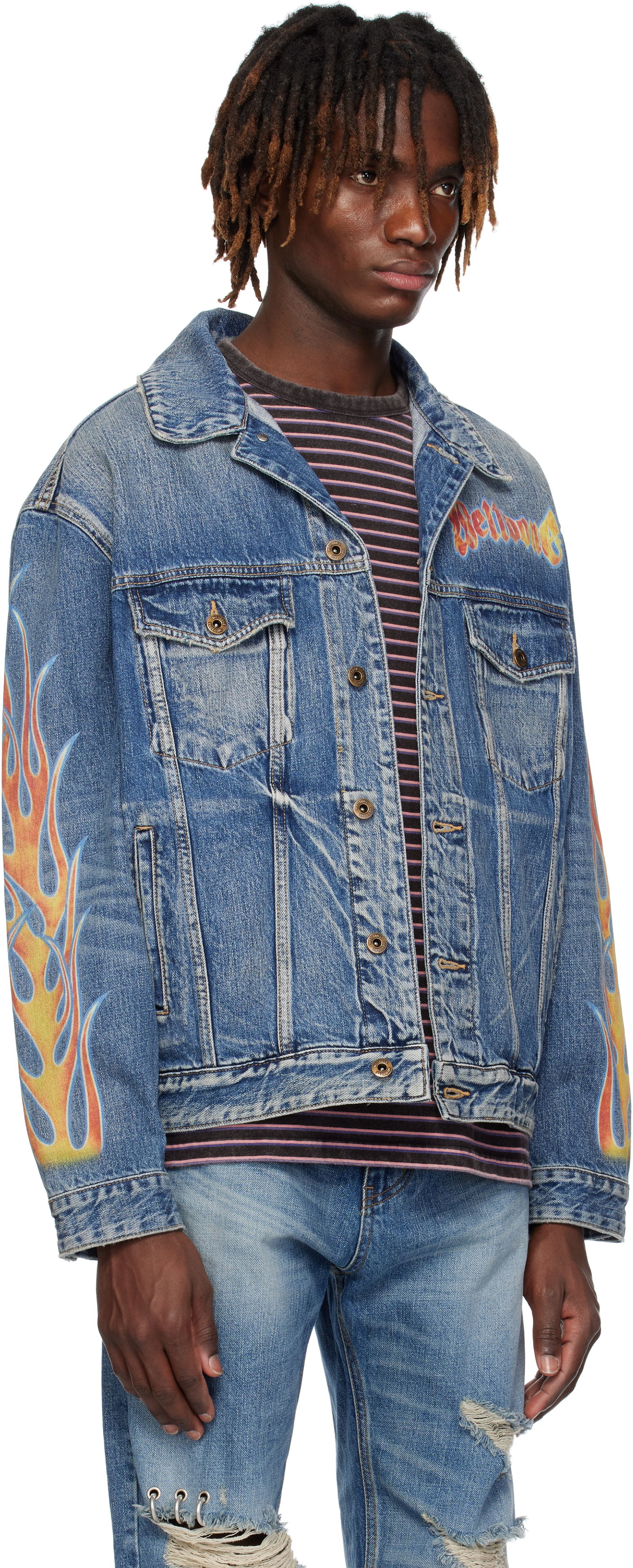 Jakna We11done We11done Blaze Logo Denim Jacket Modra | WD-DJ0-25-318-U-BL, 1