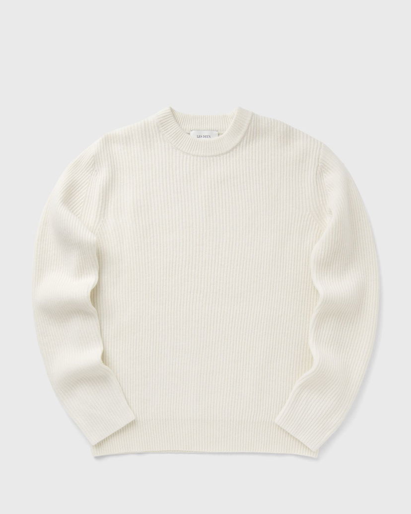 Pleteni pulover Les Deux Eddie Wool Rib Crewneck Knit Bela | 1000471-215