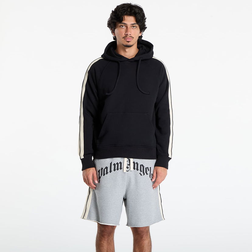 Pulover Palm Angels Palm Angels Curved Logo Track Hoodie Črna | PMBB17HF25FLE0011003