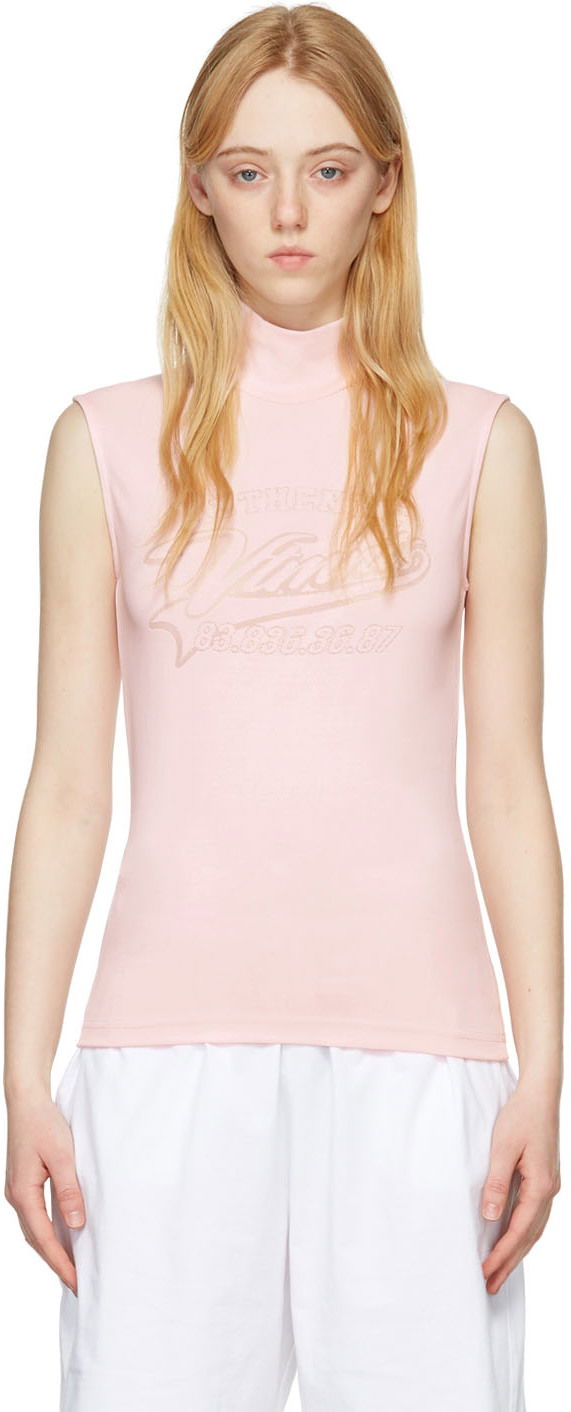 Majica brez rokavov VETEMENTS Viscose Turtleneck Roza | VL12TR520P, 0