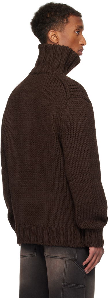 Pleteni pulover We11done We11done Chunky Turtleneck Sweater Rjava | WD-KT3-24-651-U-BR, 2