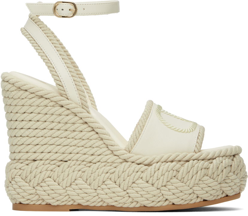 Nega čevljev Valentino Valentino Garavani VLogo Torchon Wedge Sandals Bela | 6W2S0JS0YWI