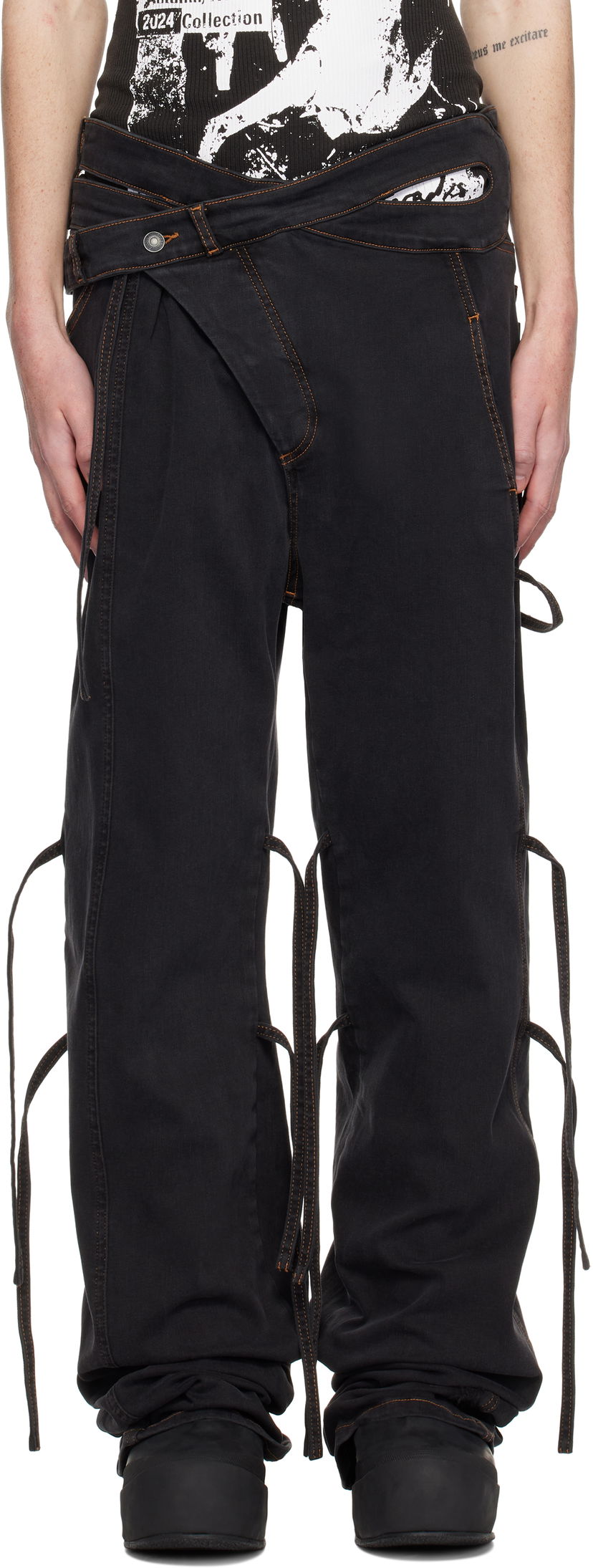 Kavbojke Ottolinger Ottolinger Signature Wrap Jeans Črna | 2217080111