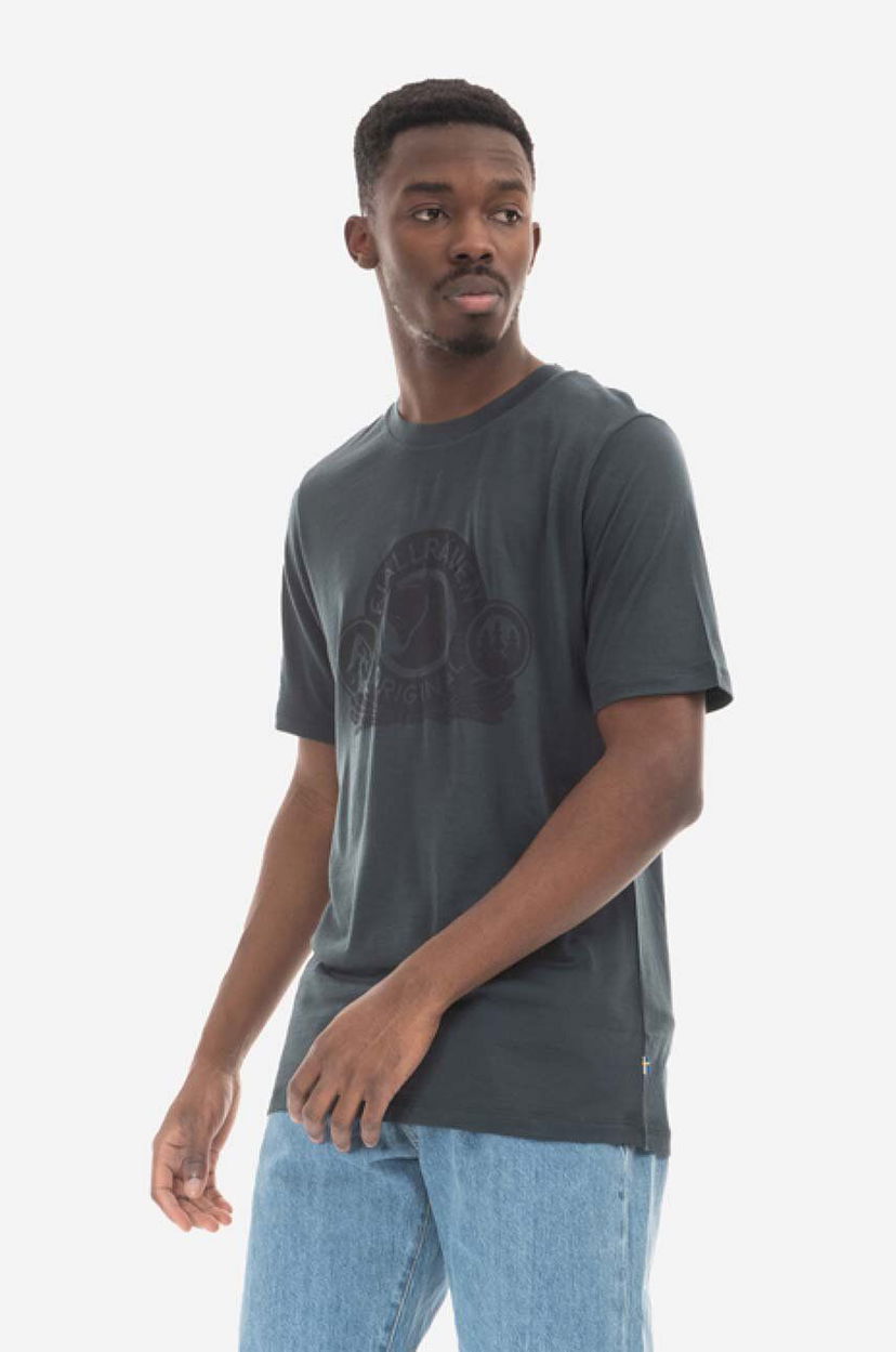 Majica FJÄLLRÄVEN Abisko Wool Classic T-Shirt With Print Zelena | F84117.555