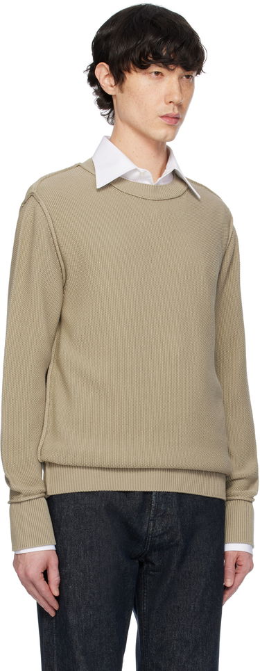 Pleteni pulover Moncler Moncler Textured Cotton Sweater Bež | K10919C00001M1367, 1