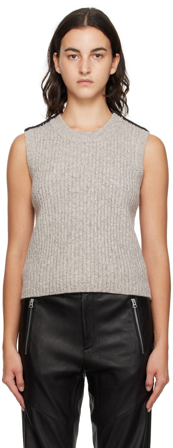 Pleteni pulover rag & bone Ingrid Knit Vest Siva | WAS23F044FS44