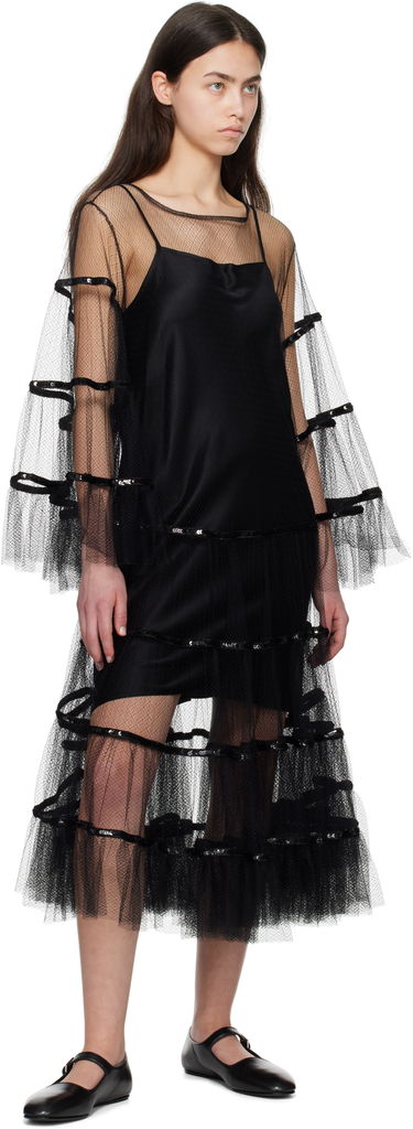 Obleke Bode Bode Swan Midi Dress Črna | WRS25DR030, 3