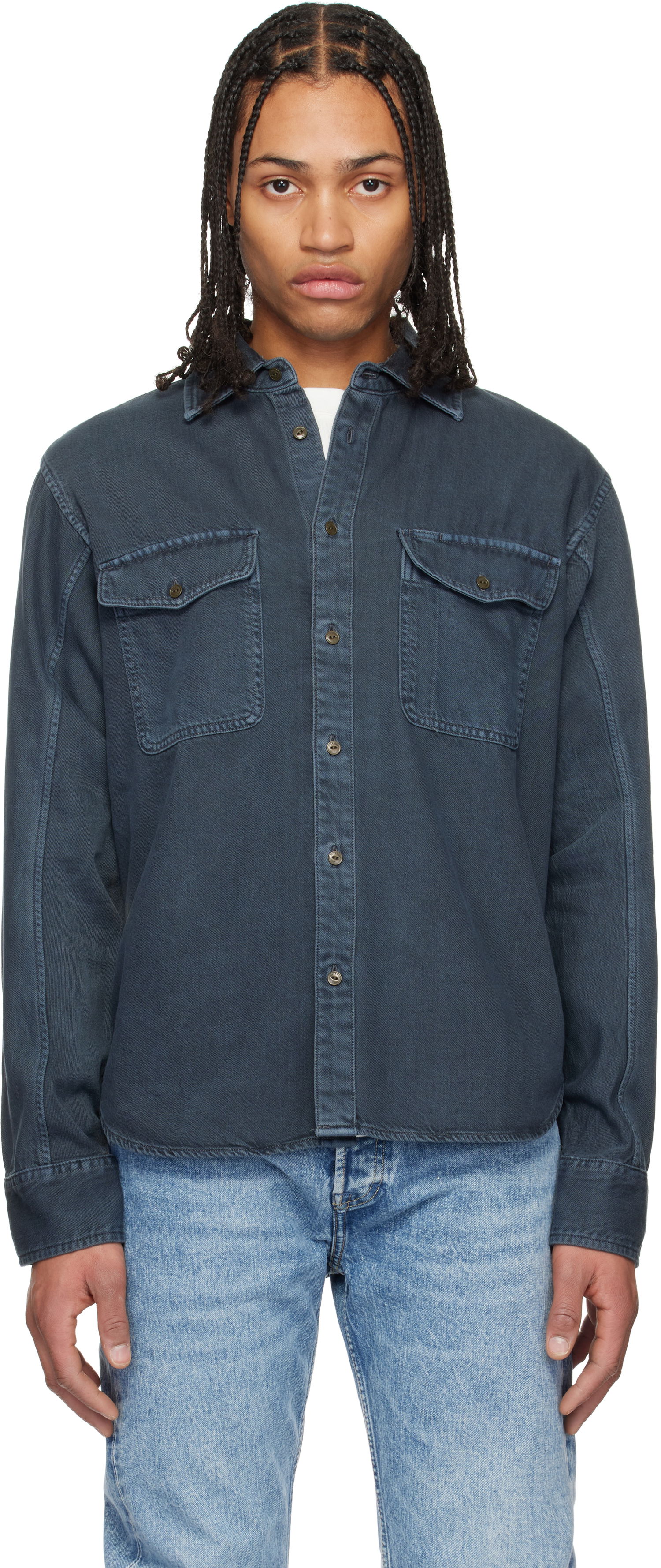 Srajce rag & bone rag & bone Featherweight Denim Shirt Modra | MED24S0004ZDMI, 0