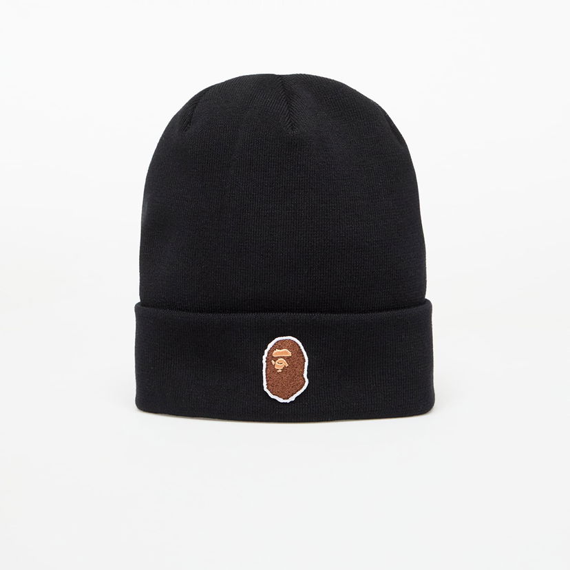Beanie BAPE A BATHING APE One Point Ape Head Knit Cap Črna | 001HTL301006MBLK