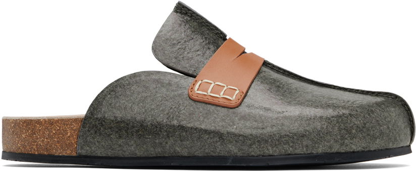 Modni dodatki JW Anderson JW Anderson Laminated Felt Mules Zelena | ANW42003D