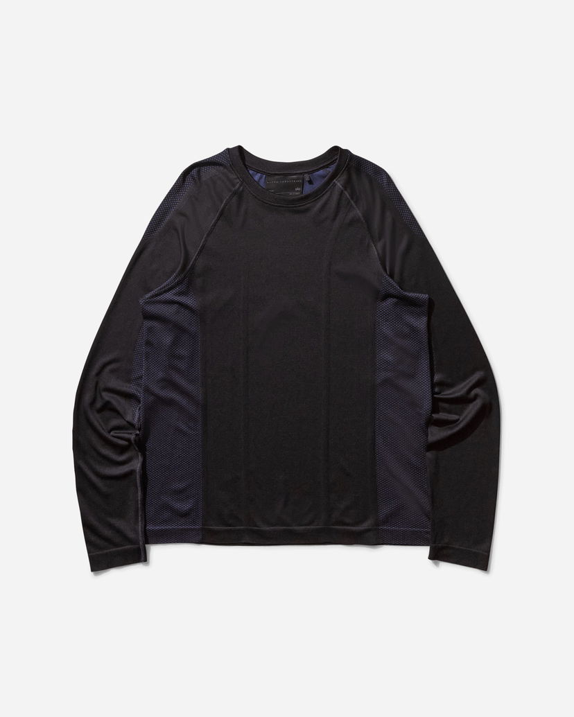 Pleteni pulover Alpha Industries UV Protection Seamless Long Sleeve T-Shirt Črna | 756580 03