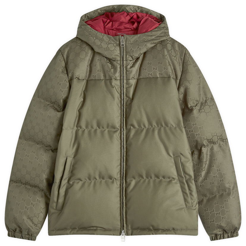 Puhovka Gucci Jacquard Down Jacket Zelena | 794823-Z8BTB-3364
