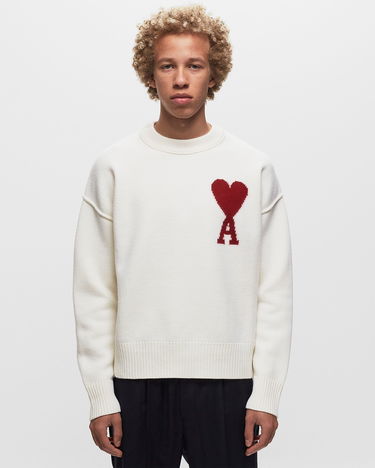 Pleteni pulover AMI ADC Large Crewneck Bela | BFUKS006-018-154, 2