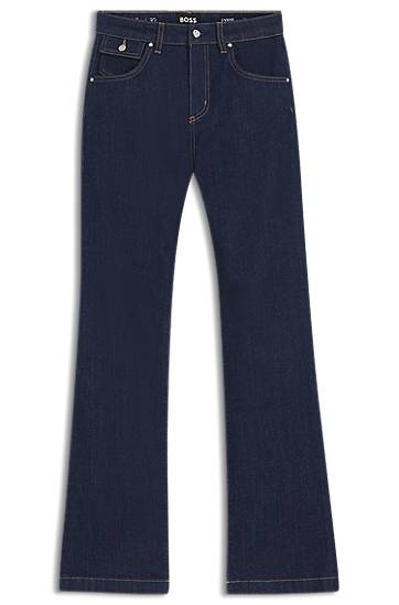 Kavbojke BOSS BOSS Bootcut Stretch Denim Jeans with Coin Pocket Mornarica | 50544989