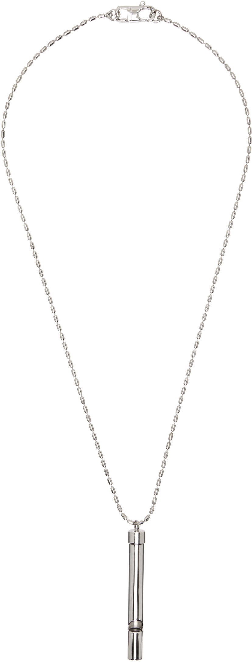 Ogrlica Maison Margiela MM6 Maison Margiela Silver-Tone Whistle Pendant Necklace Kovinski | SM7UU0104 P8601