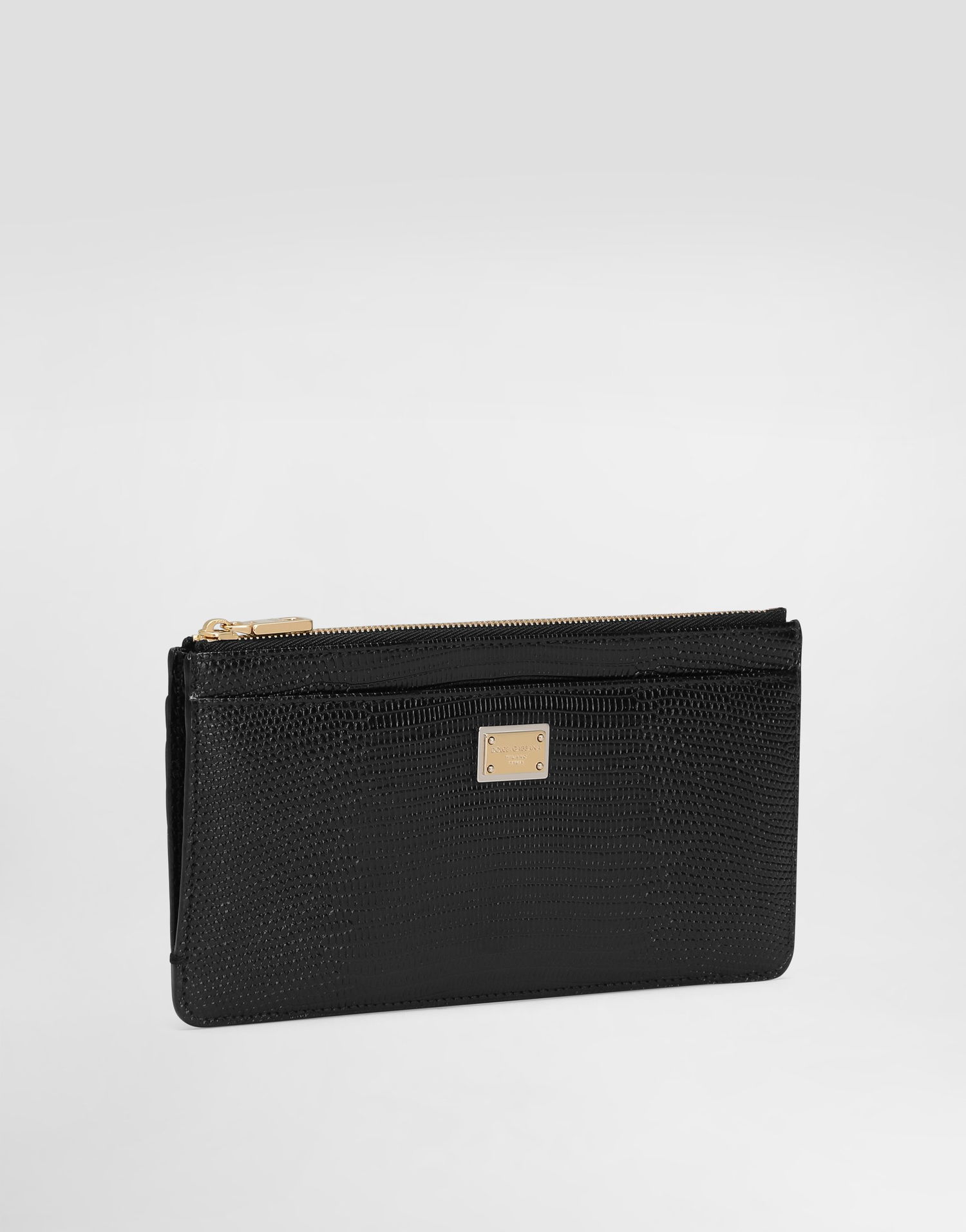 Denarnica Dolce & Gabbana Dolce & Gabbana Iguana-Print Leather Card Holder Črna | BI1265A109580999, 1