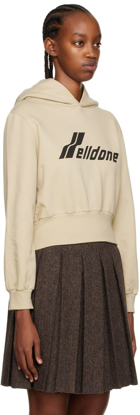 Pulover We11done Printed Cropped Hoodie Bež | WD-TH3-22-865-W-BG, 1