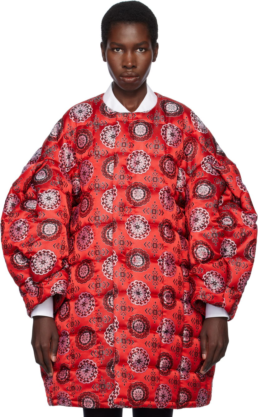 Puhovka Comme des Garçons Comme des Garçons Jacquard Quilted Puffer Rdeča | GO-J034-051-1
