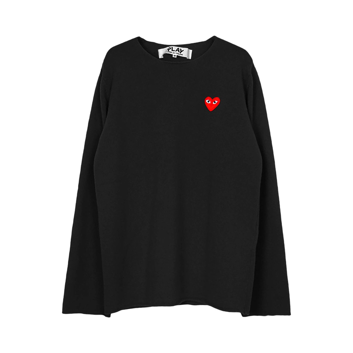 Pleteni pulover Comme des Garçons PLAY Red Heart Crewneck Črna | AZ N068 051 1, 1